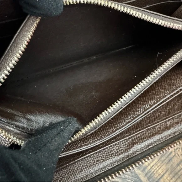 Louis Vuitton DAMIER full zip long wallet brown preloved will fit cell phone - Picture 9 of 17